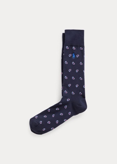 Calcetines Polo Ralph Lauren Hombre Azul Marino - Paisley & Striped 2-Pack - ZYFKO2649